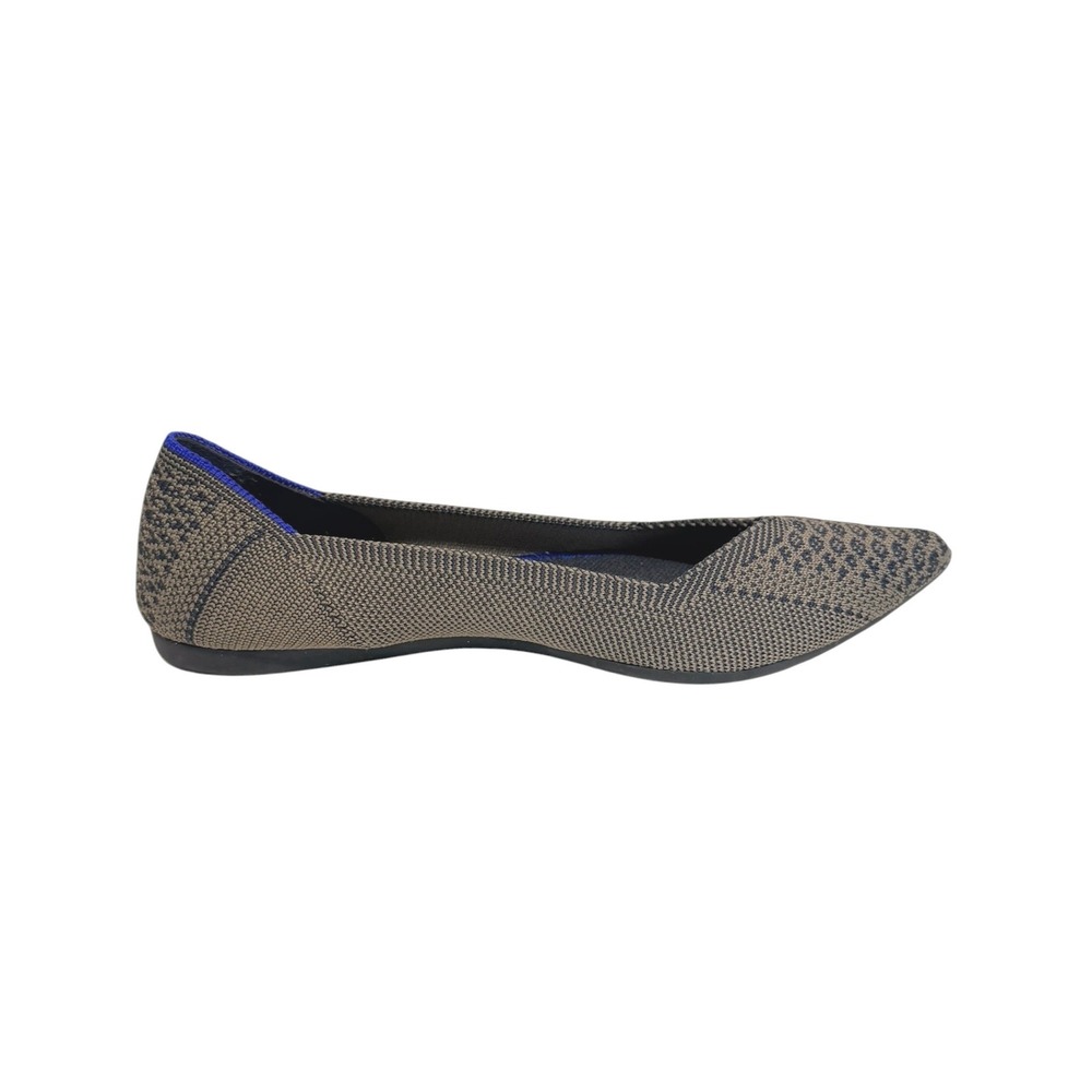 Rothy's The Point‎ flat shoes Walnut Python snake print Toe Knit Size 7.5 W